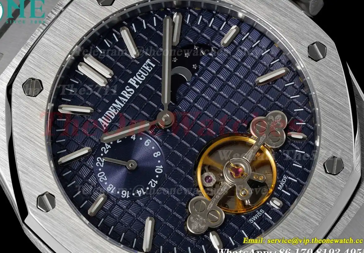 Royal Oak Fake tourbillon SS SS Blue Stk ABF A23J(Erotic)