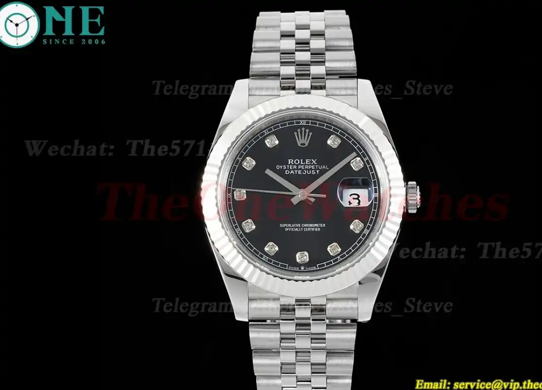 Datejust 126334 41mm Jubilee SS SS Black Dia JVS VR3235