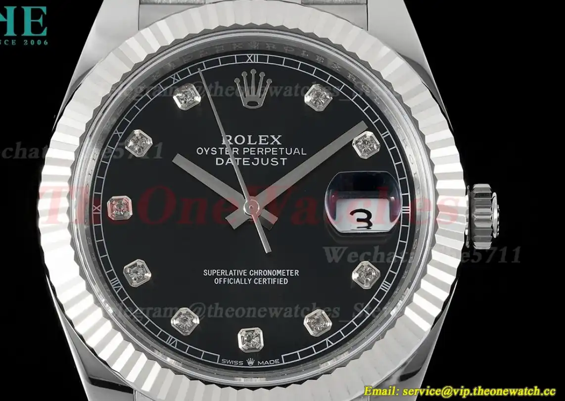 Datejust 126334 41mm Jubilee SS SS Black Dia JVS VR3235