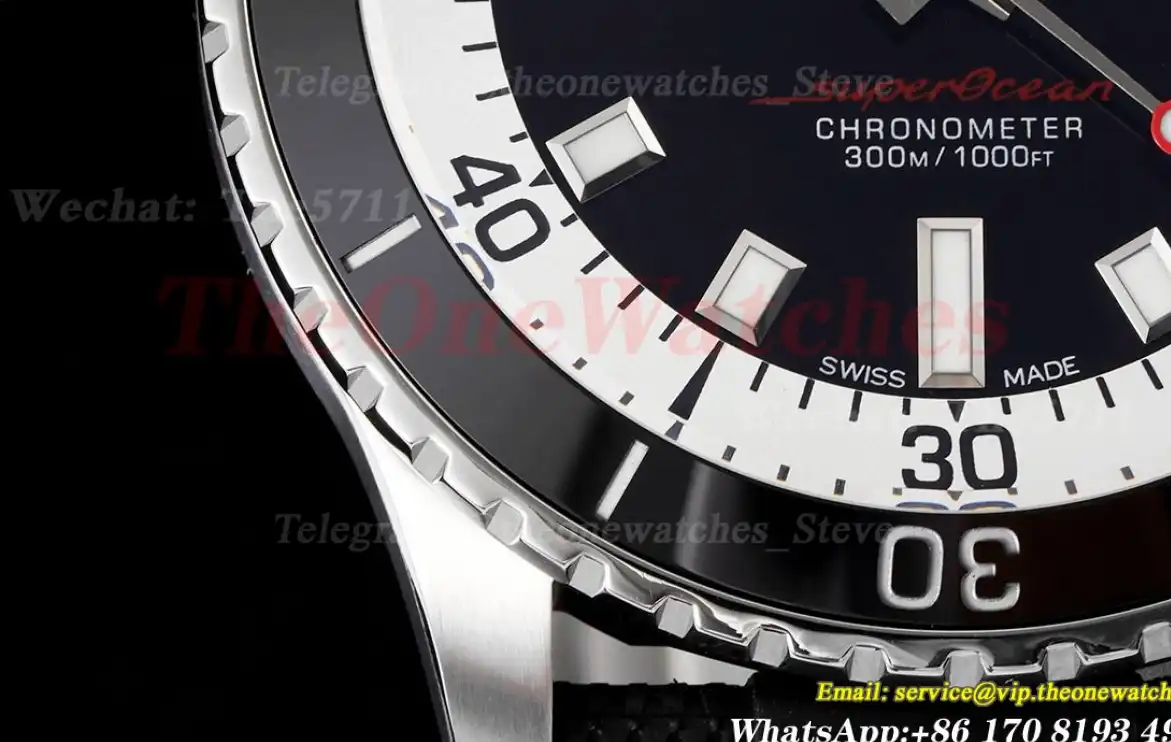 Superocean 42mm Black Bezel SS RU on Black BLSF A2824