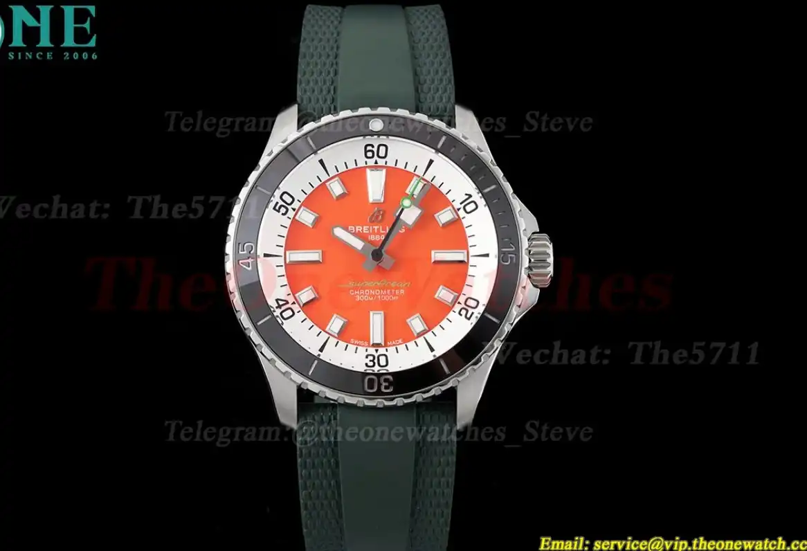 Superocean 42mm Green Bezel SS RU on orange BLSF A2824