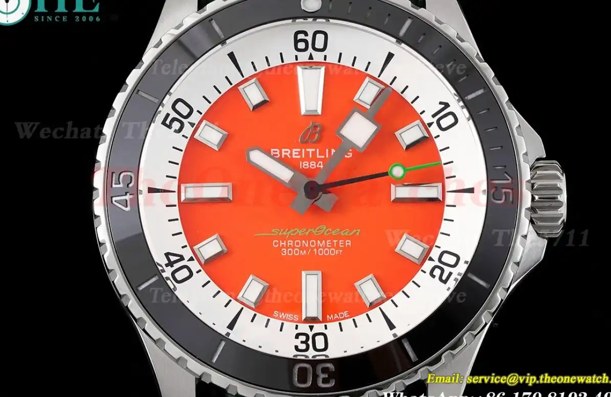 Superocean 42mm Green Bezel SS RU on orange BLSF A2824