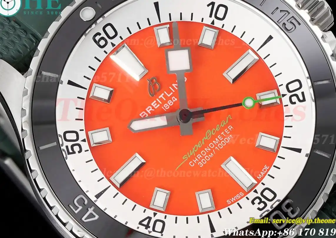 Superocean 42mm Green Bezel SS RU on orange BLSF A2824