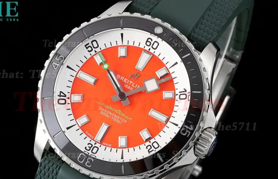 Superocean 42mm Green Bezel SS RU on orange BLSF A2824