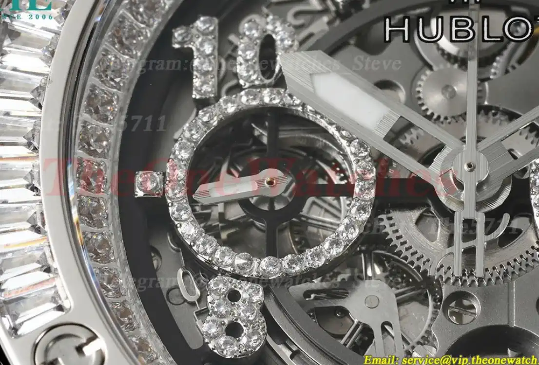 Big Bang Unico 44mm Gems Bezel Titanium SS Diams Rubber BBF A1280