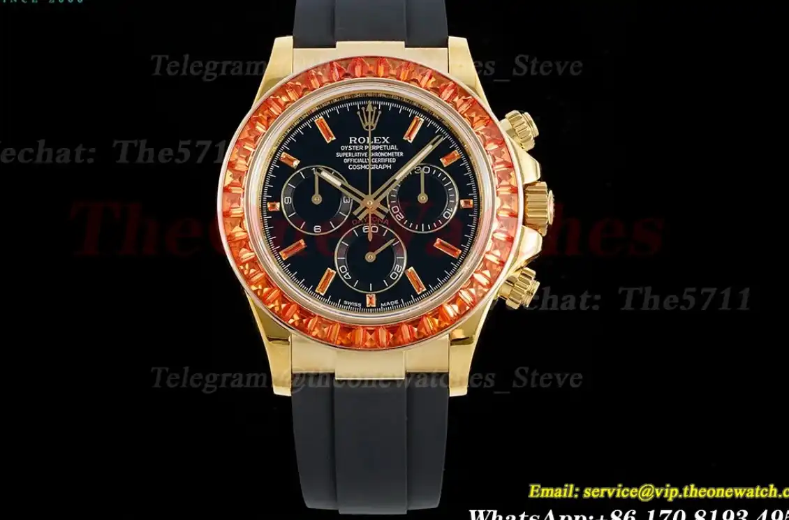 Daytona 116518 Gem 40mm YG RU Black Dia N6F DD4130