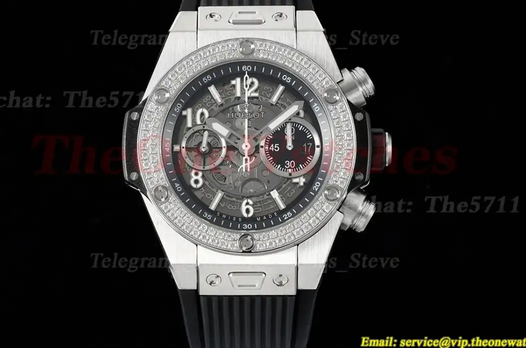 Big Bang Unico 44mm Diams Bezel Titanium SS Rubber BBF A1280