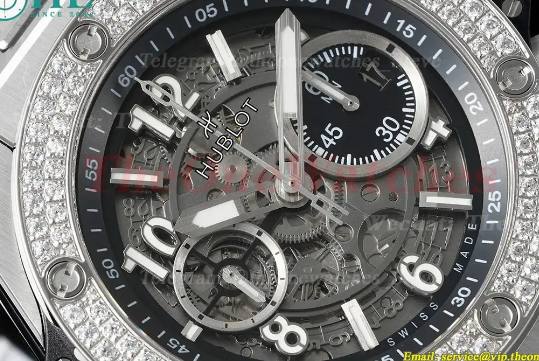 Big Bang Unico 44mm Diams Bezel Titanium SS Rubber BBF A1280