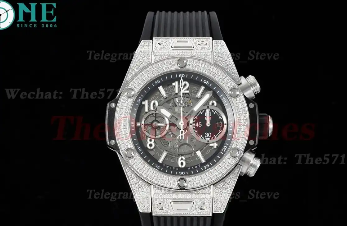 Big Bang Unico 44mm Diams Bezel Titanium SS Diams Rubber BBF A1280