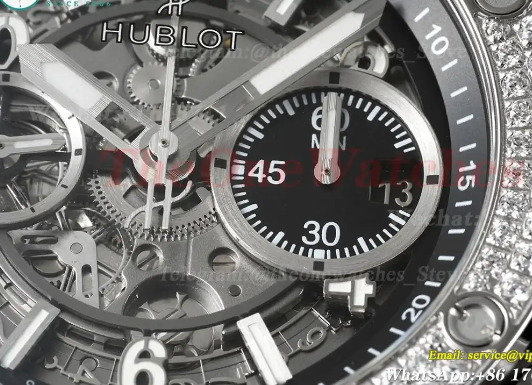 Big Bang Unico 44mm Diams Bezel Titanium SS Diams Rubber BBF A1280