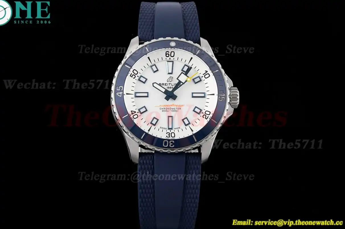 Superocean 42mm Blue Bezel SS RU White Dial BLSF A2824