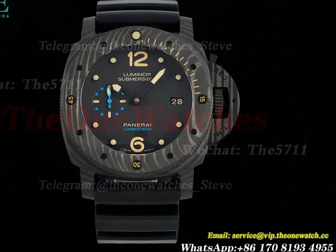 Submersible PAM616 47mm Carbon RU Black Dial VSF V3 P9000 Super Clone