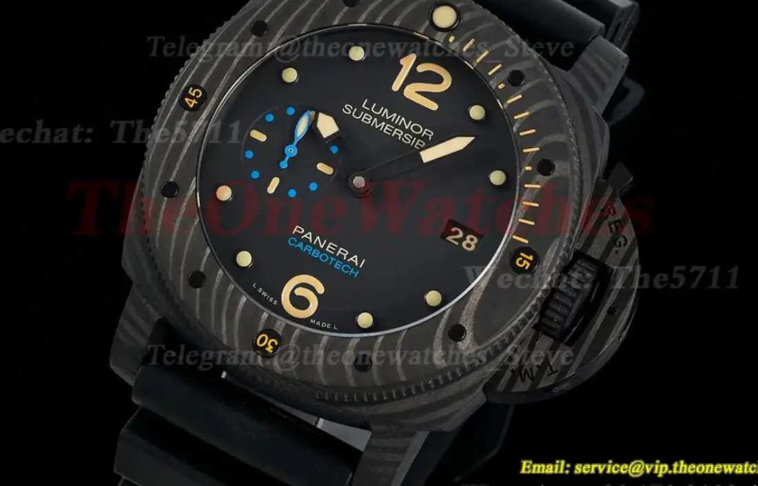 Submersible PAM616 47mm Carbon RU Black Dial VSF V3 P9000 Super Clone