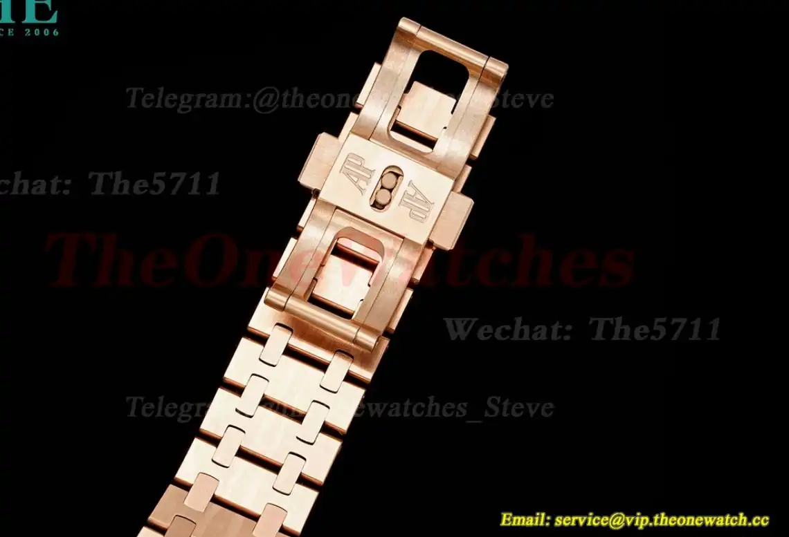 Royal Oak Ladies 67651 33mm Dia RG RG Brown ZF Swiss Qtz