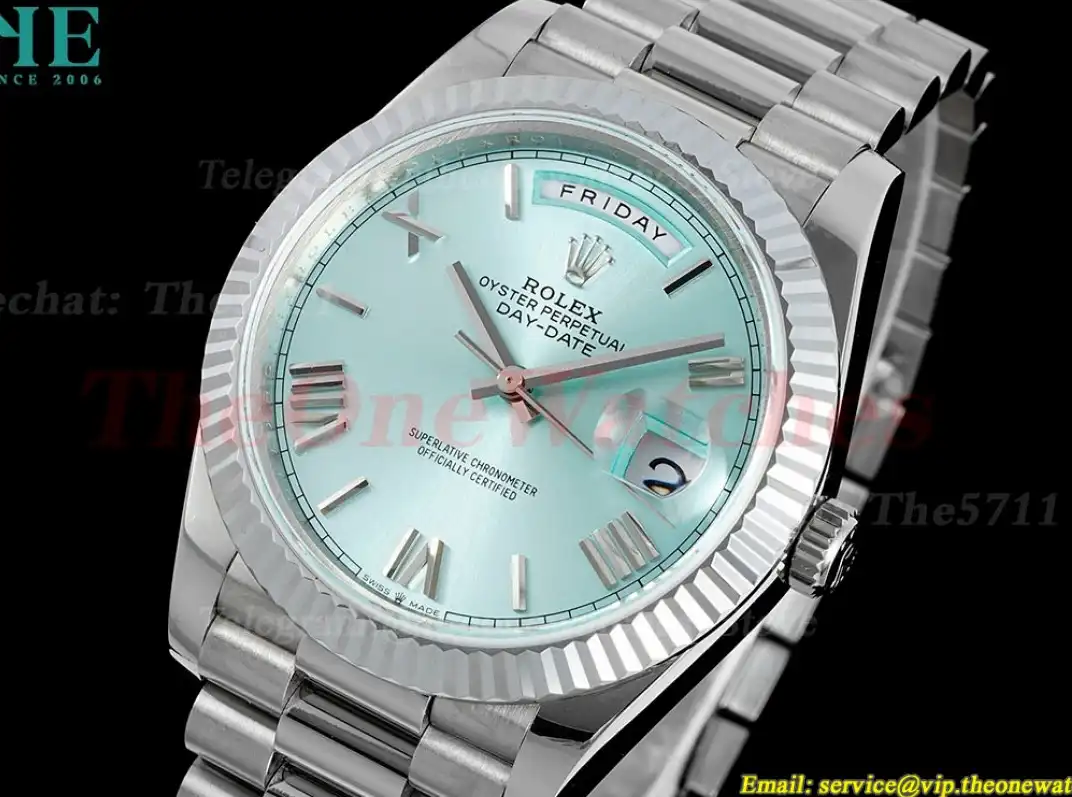 DayDate 228236 40mm SS SS Ice Blue Rmn JDF V4 VR3255 (Gain Weight)