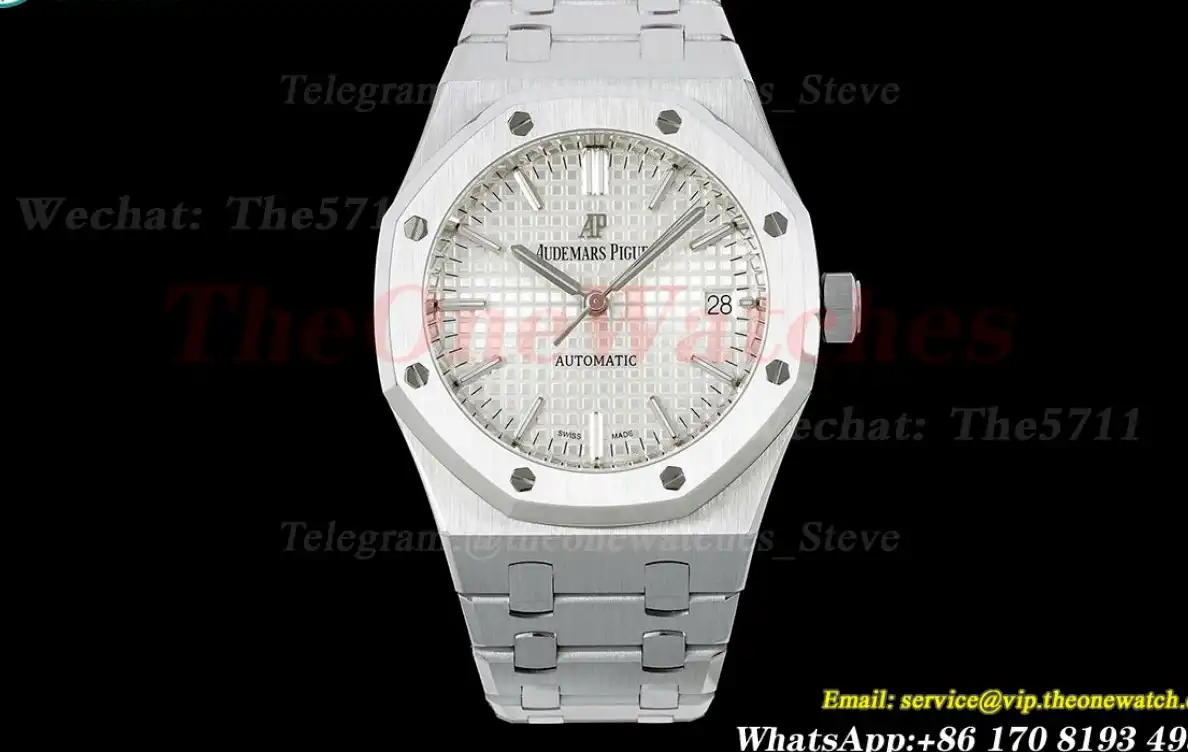 Royal Oak 15450 SS SS White Stk ZF SA3120 Super Clone