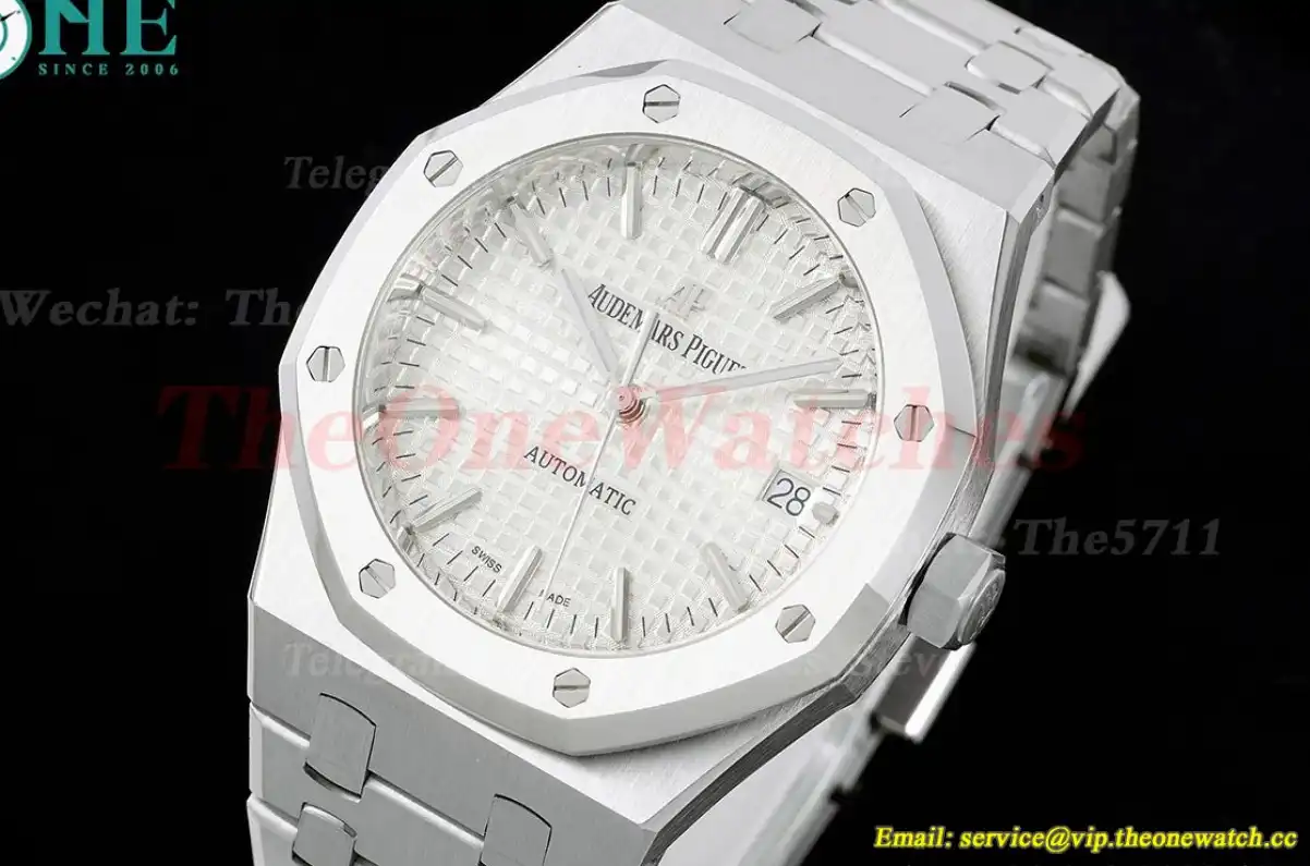 Royal Oak 15450 SS SS White Stk ZF SA3120 Super Clone