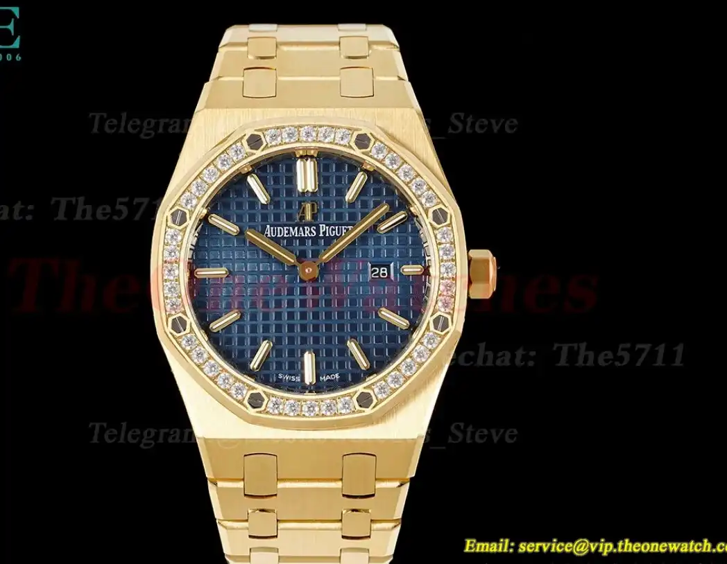 Royal Oak Ladies 67651 33mm Dia YG YG Blue ZF Swiss Qtz