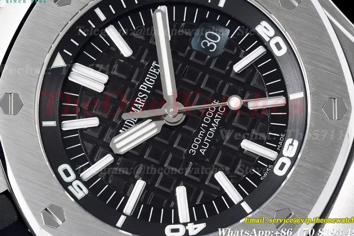 Royal Oak Offshore Diver 15703 42mm SS RU Black Stk APSF SA3120 Super Clone