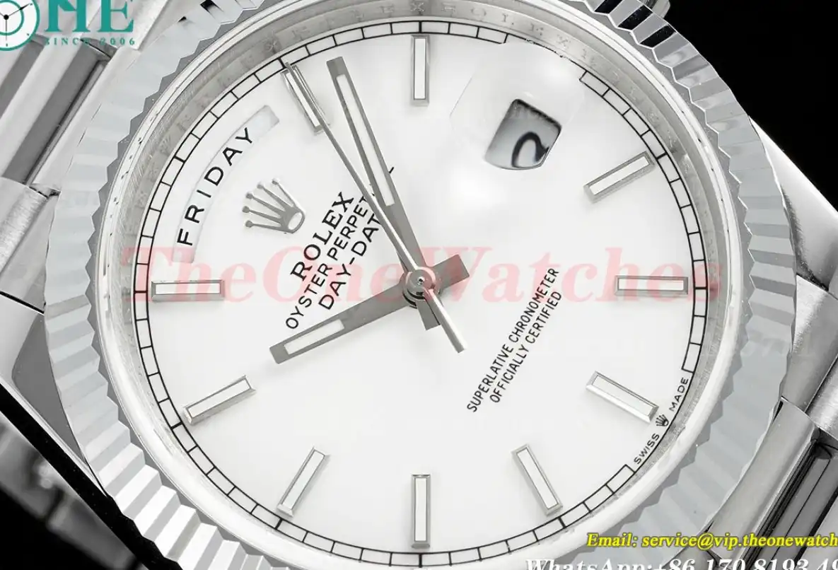 DayDate 228239 40mm SS SS White Stk JDF V4 VR3255 (Gain Weight)