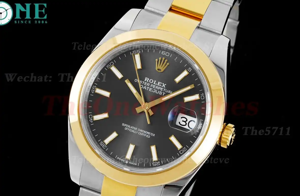 Datejust 126303 41mm Oyster 904L SS YG Grey Stk King VR3235