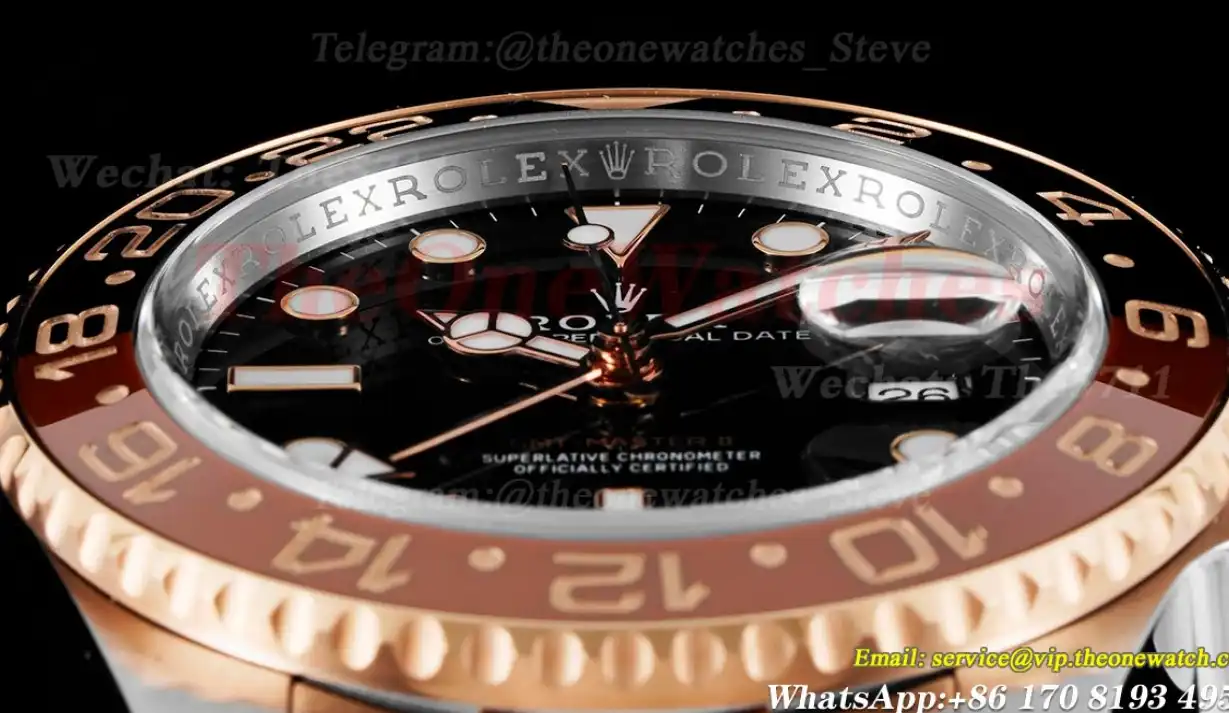 GMT II 126711 CHNR Rootbeer Oys 40mm SS RG Blk CLEAN DD3285 Super Clone