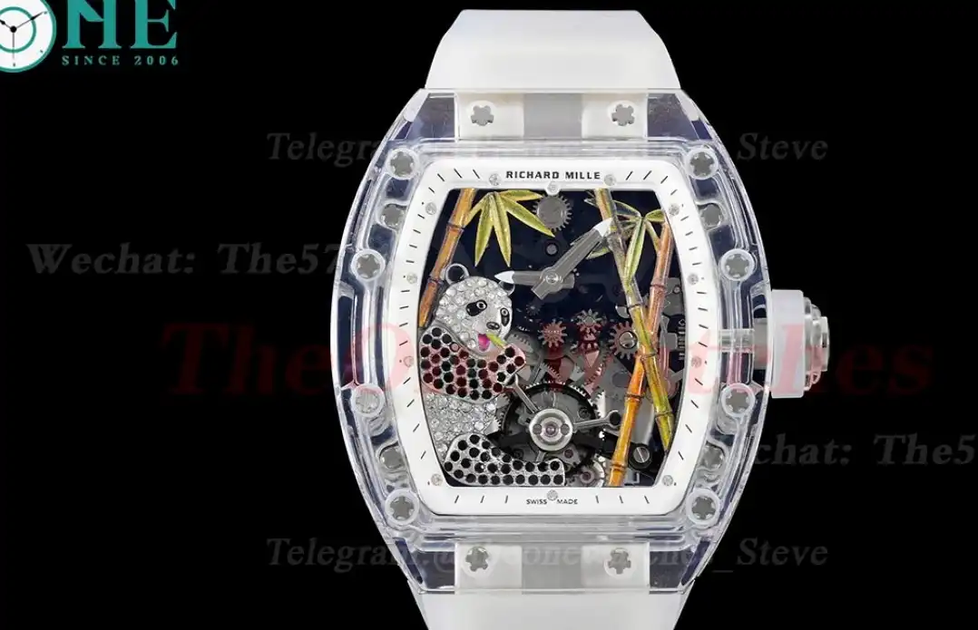 RM26-01 Transparent Skeleton dail with White Rubber strap RMSF Tourbillon