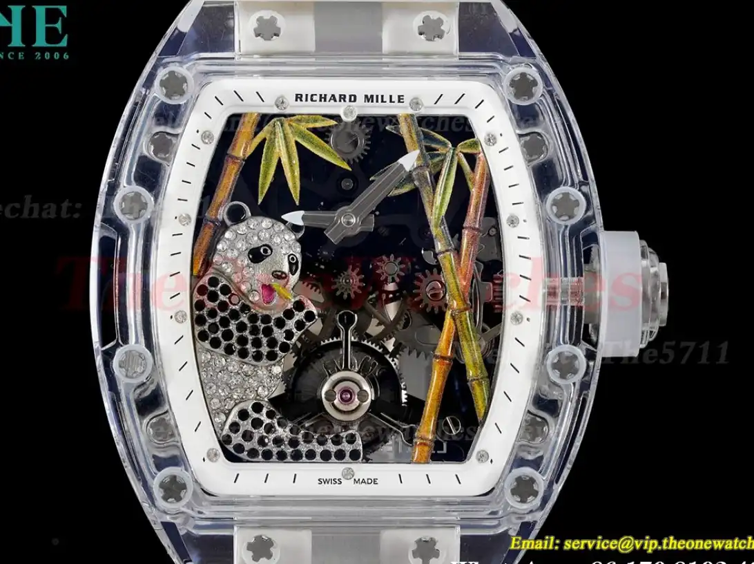 RM26-01 Transparent Skeleton dail with White Rubber strap RMSF Tourbillon