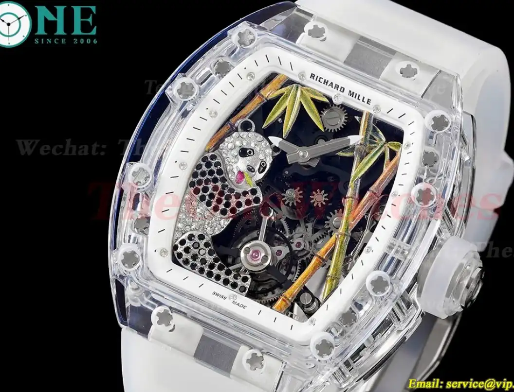 RM26-01 Transparent Skeleton dail with White Rubber strap RMSF Tourbillon