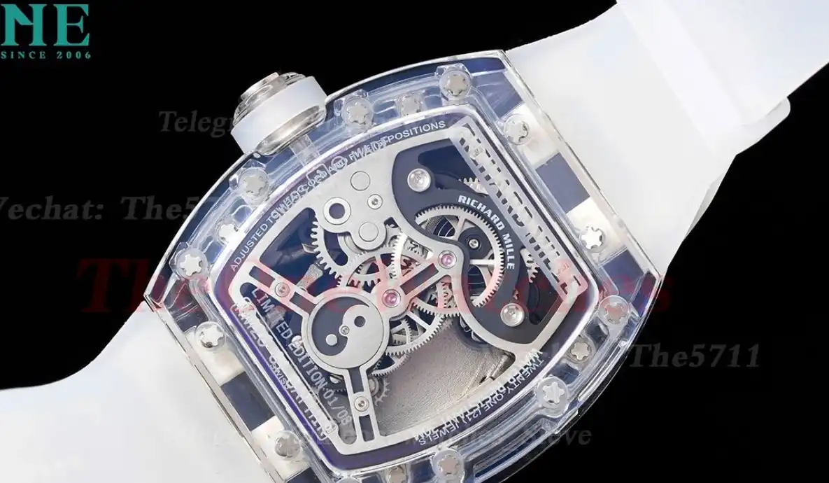 RM26-01 Transparent Skeleton dail with White Rubber strap RMSF Tourbillon