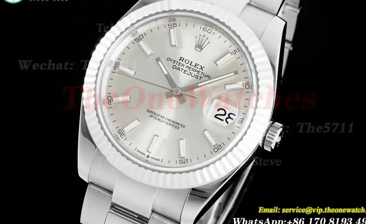 Datejust 126334 41mm Oyster 904L SS SS Silver Stk King VR3235