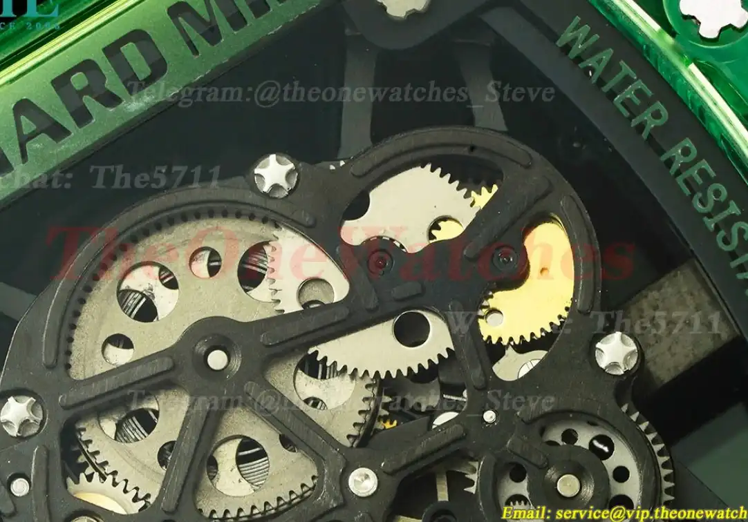 RM35-01 Green Transparent Skeleton Dial with White Rubber strap RMSF Clone RMUL2