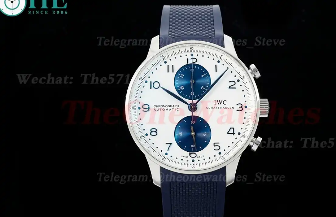 Portuguese Chrono 41mm SS RU White Blue Z+F A69355