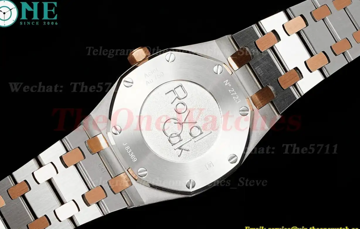 Royal Oak Ladies 67650 33mm RG SS White ZF Swiss Qtz