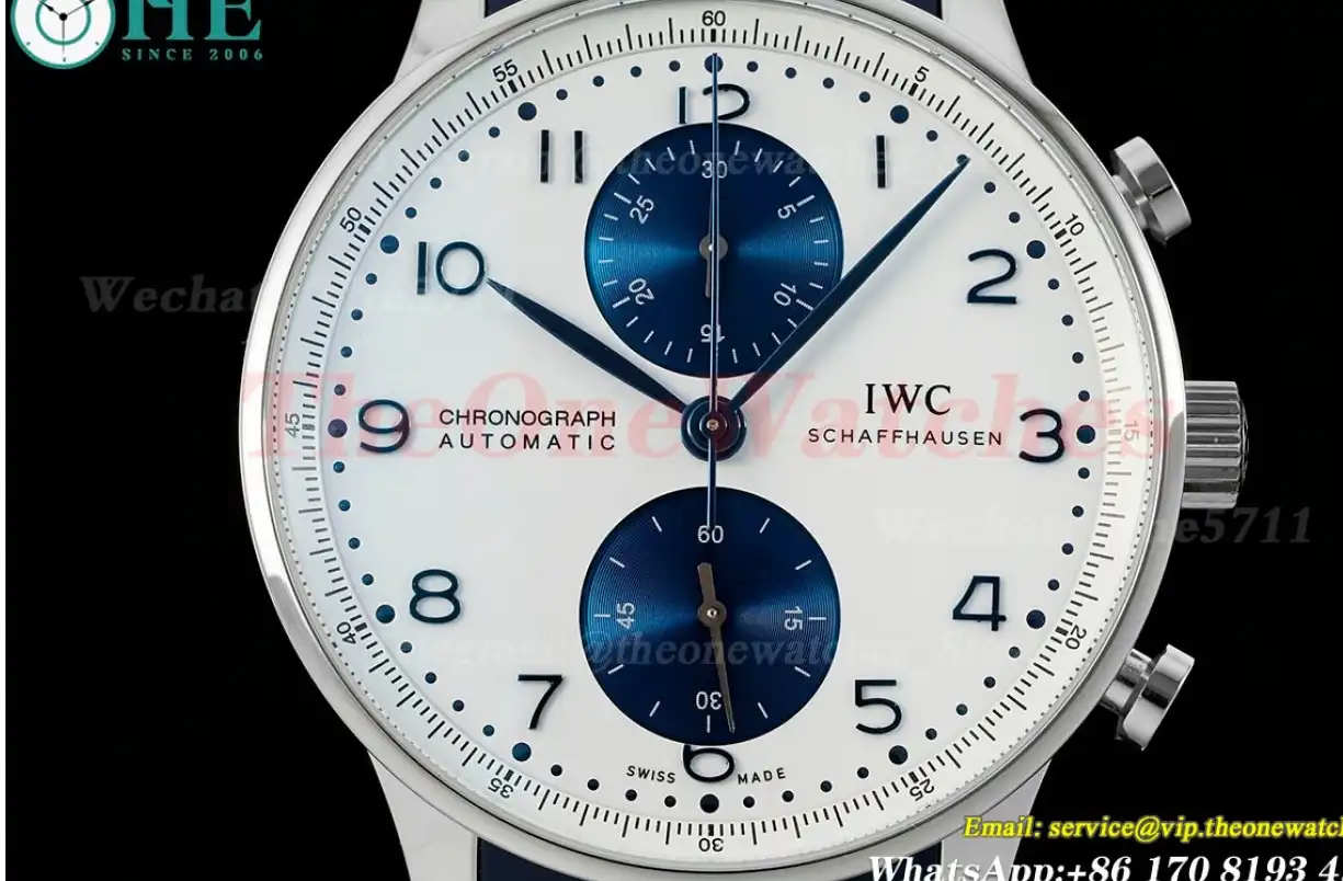 Portuguese Chrono 41mm SS RU White Blue Z+F A69355