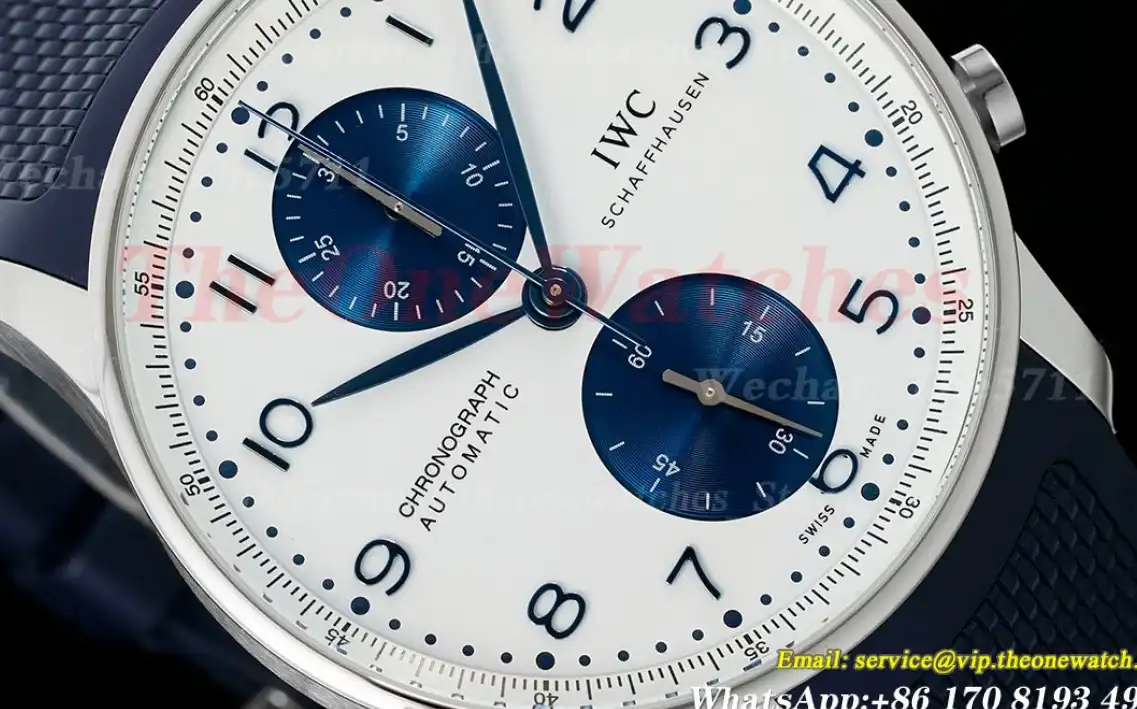 Portuguese Chrono 41mm SS RU White Blue Z+F A69355