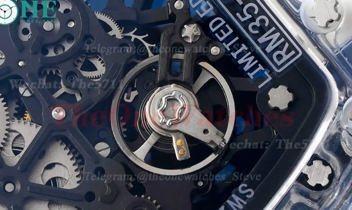 RM35-01 Transparent Skeleton Dial on White Rubber strap RMSF Clone RMUL2