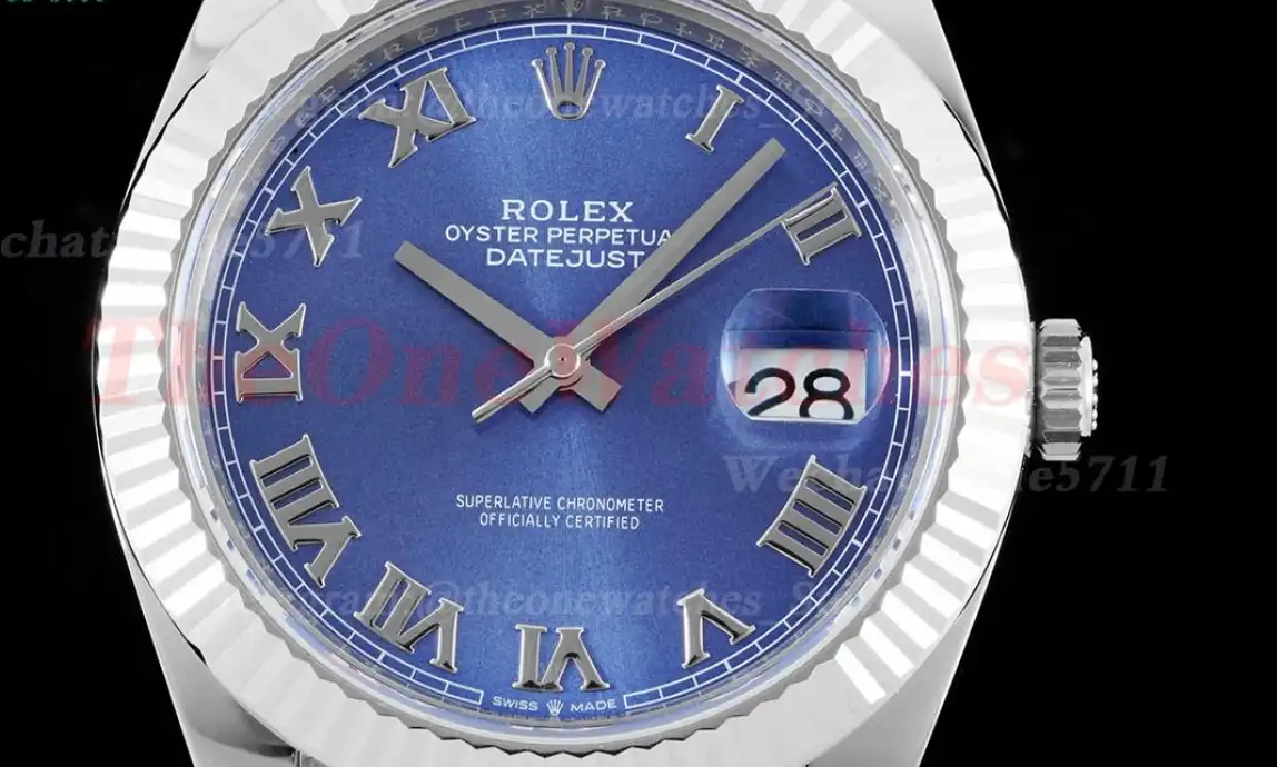 Datejust 126334 41mm Oyster Fluted 904L SS SS Blue Rmn King VR3235