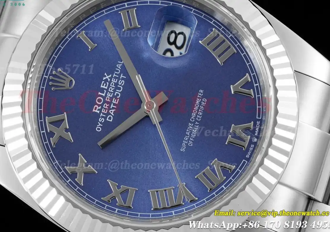 Datejust 126334 41mm Oyster Fluted 904L SS SS Blue Rmn King VR3235