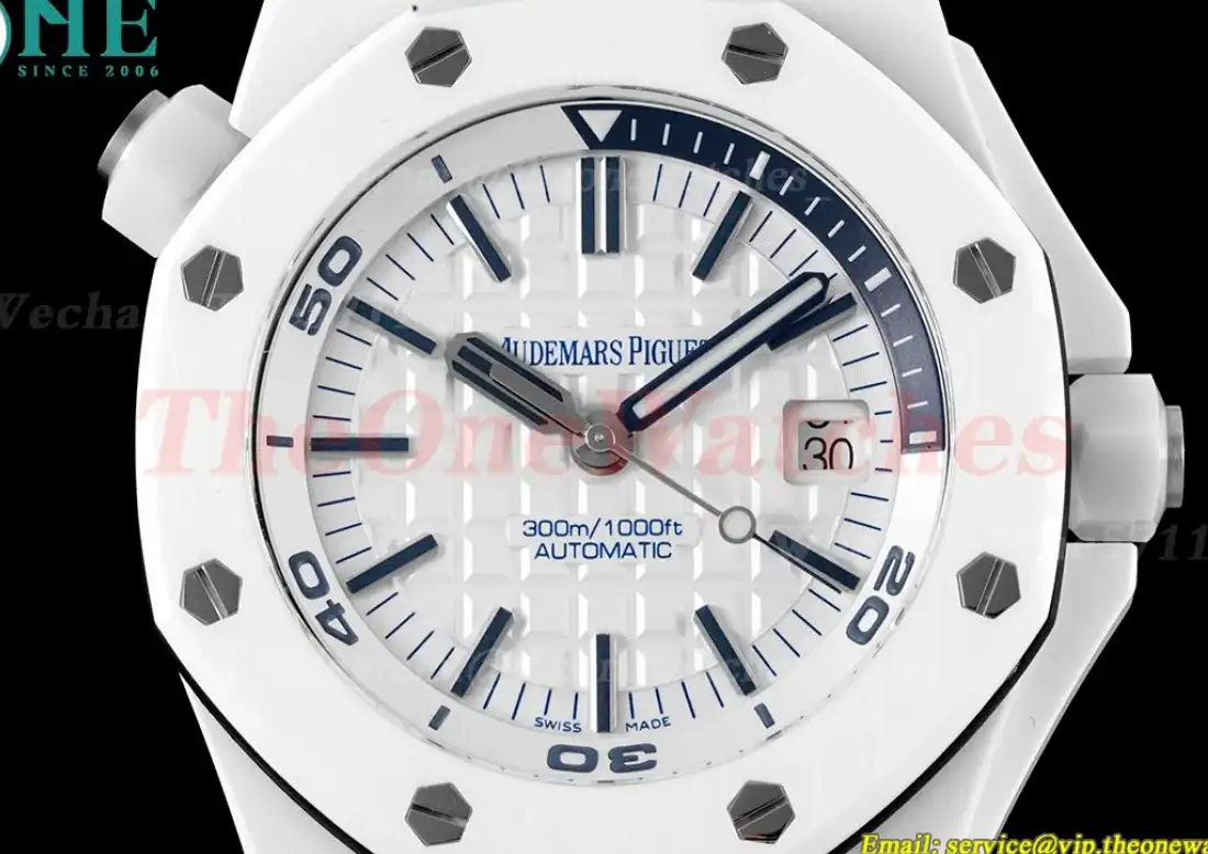 Royal Oak Diver 15707 CER RU White APSF SA3120 Super Clone