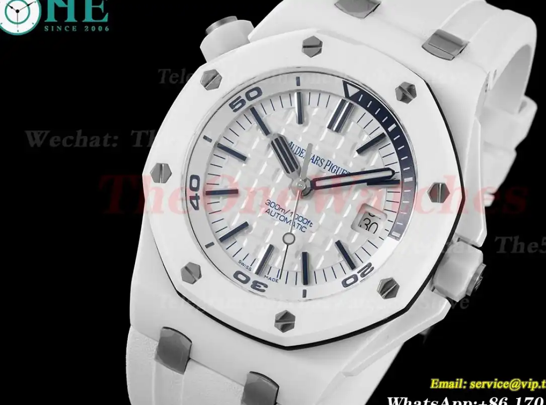 Royal Oak Diver 15707 CER RU White APSF SA3120 Super Clone