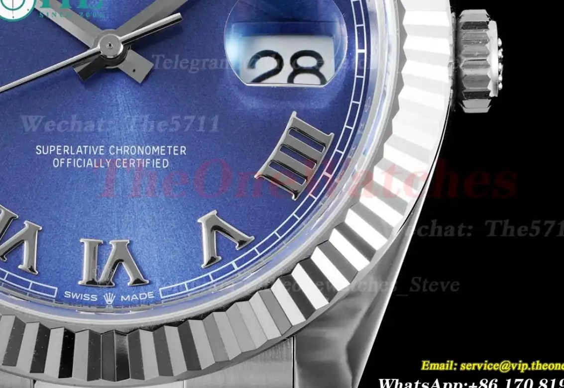 Datejust 126334 41mm Oyster Fluted 904L SS SS Blue Rmn King VR3235