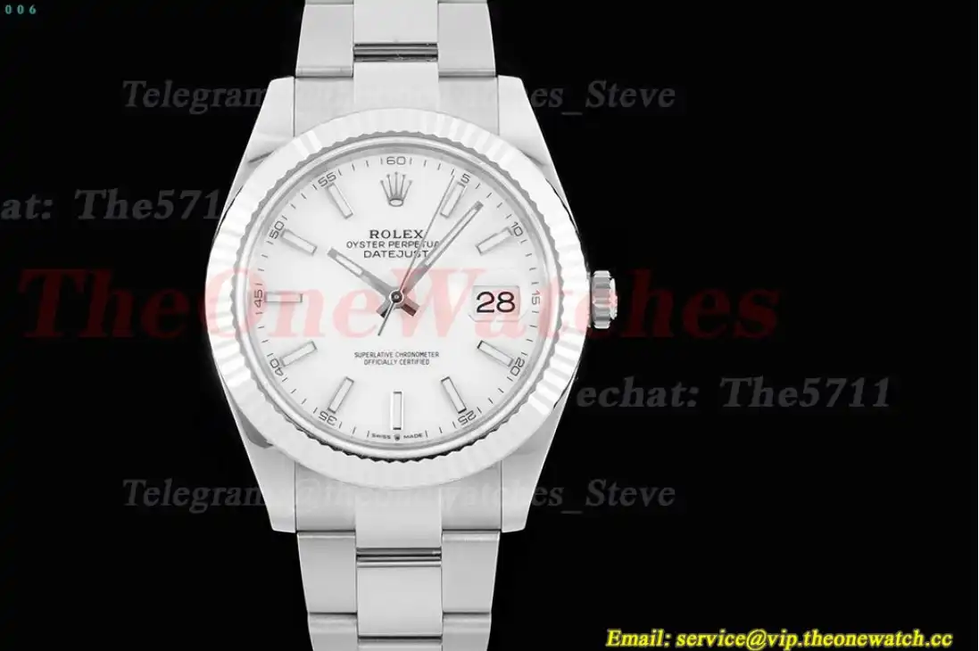 Datejust 126334 41mm Oyster 904L SS SS White Stk King VR3235