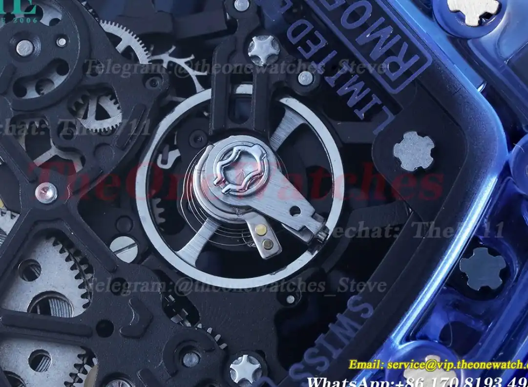 RM35-01 Blue Transparent Skeleton Dial on White Rubber strap RMSF Clone RMUL2