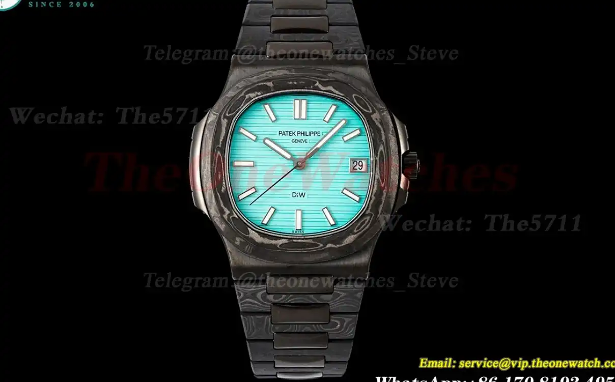 Nautilus 5711 40mm Carbon Carbon Tiffany Blue DIWF 324SC