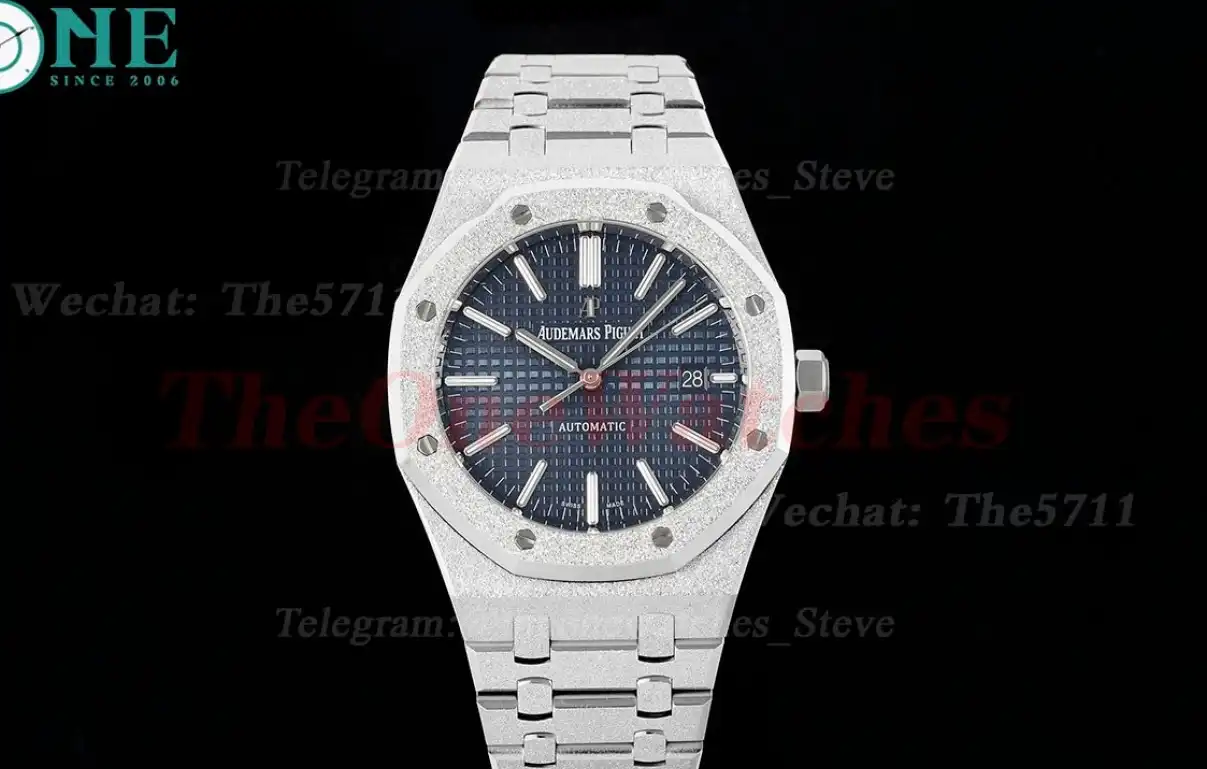 Royal Oak 15410 Frosted SS SS Blue Stk APSF SA3120 Super Clone