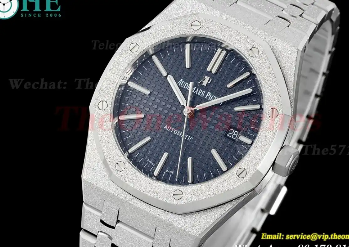 Royal Oak 15410 Frosted SS SS Blue Stk APSF SA3120 Super Clone