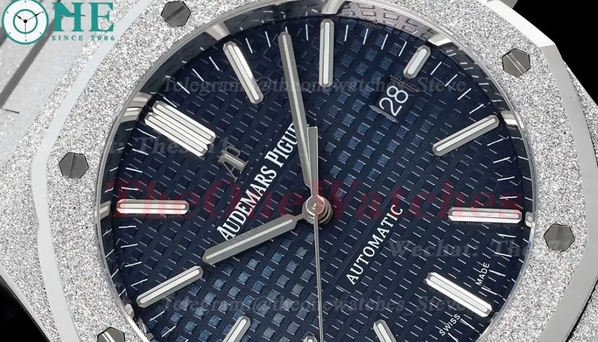 Royal Oak 15410 Frosted SS SS Blue Stk APSF SA3120 Super Clone