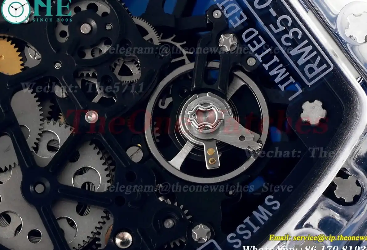 RM35-01 Transparent Skeleton Dial on White Rubber strap RMSF Clone RMUL2