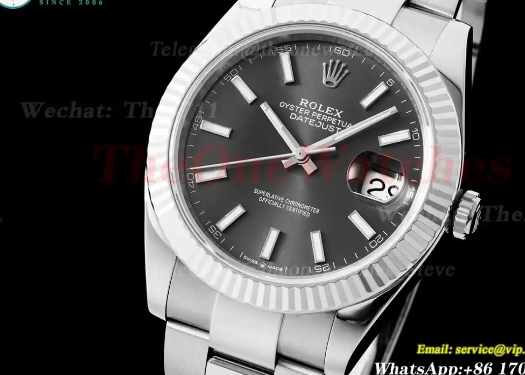 Datejust 126334 41mm Oyster 904L SS SS Grey Stk King VR3235